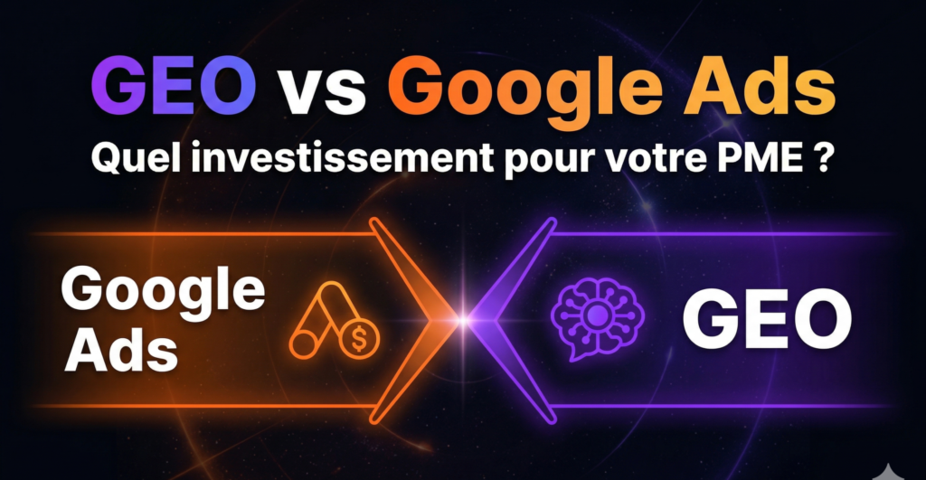 GEO vs Google Ads : coûts réels et ROI pour une PME en 2026