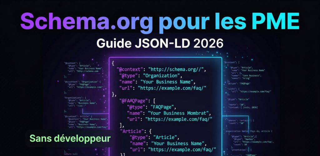 Schema.org pour les PME : guide pratique JSON-LD sans développeur (2026)
